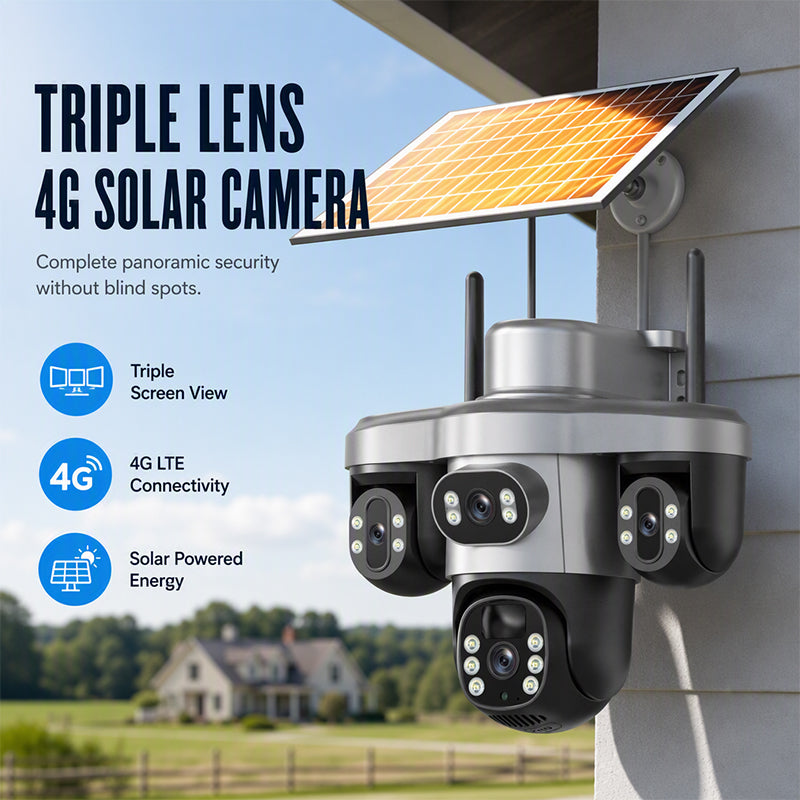🏠Triple Lens Solar Security Camera