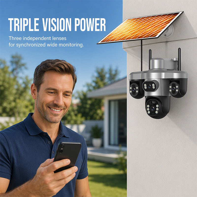 🏠Triple Lens Solar Security Camera
