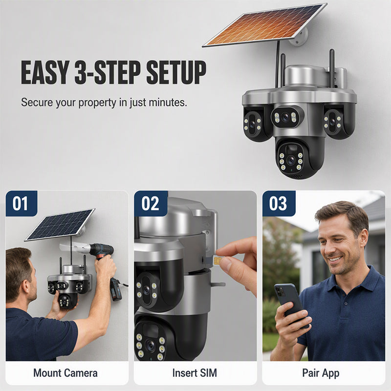 🏠Triple Lens Solar Security Camera