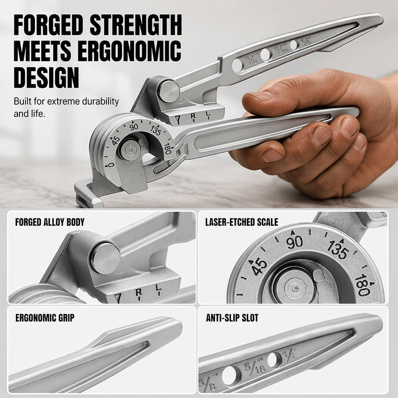 🔧 🛠️3-in-1 Manual Tube Bender for 1/4", 5/16" & 3/8" Tubing