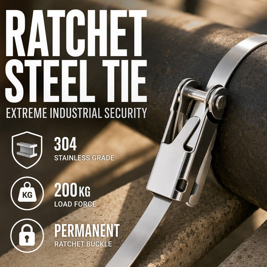 🔗 50% OFF NOW! 🛡️ Stainless Steel Cable Tie – 304 Steel, Ratchet Lock & Rust-Proof – Heavy Loads Indoors & Out 💪