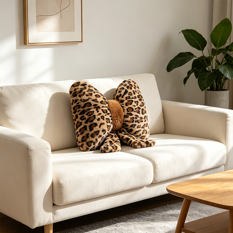 🐆🎀Leopard Print Bowknot Throw Pillow– Perfect for sofas, beds & boho decor ✨