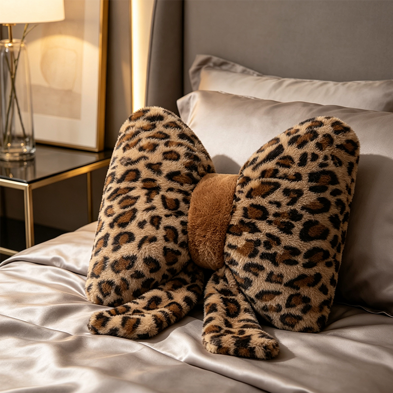 🐆🎀Leopard Print Bowknot Throw Pillow– Perfect for sofas, beds & boho decor ✨