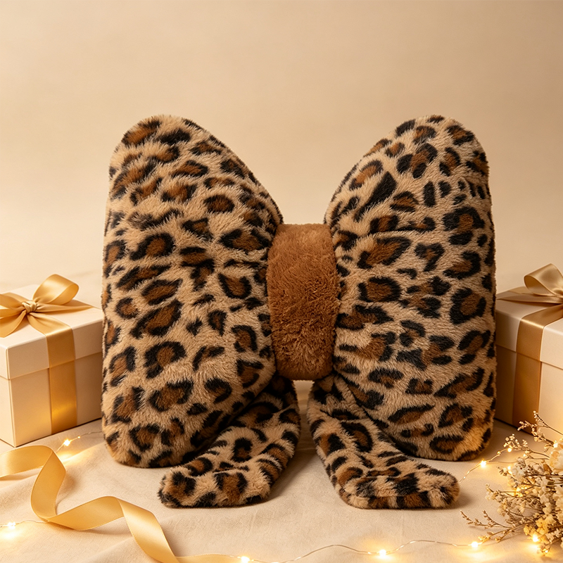 🐆🎀Leopard Print Bowknot Throw Pillow– Perfect for sofas, beds & boho decor ✨