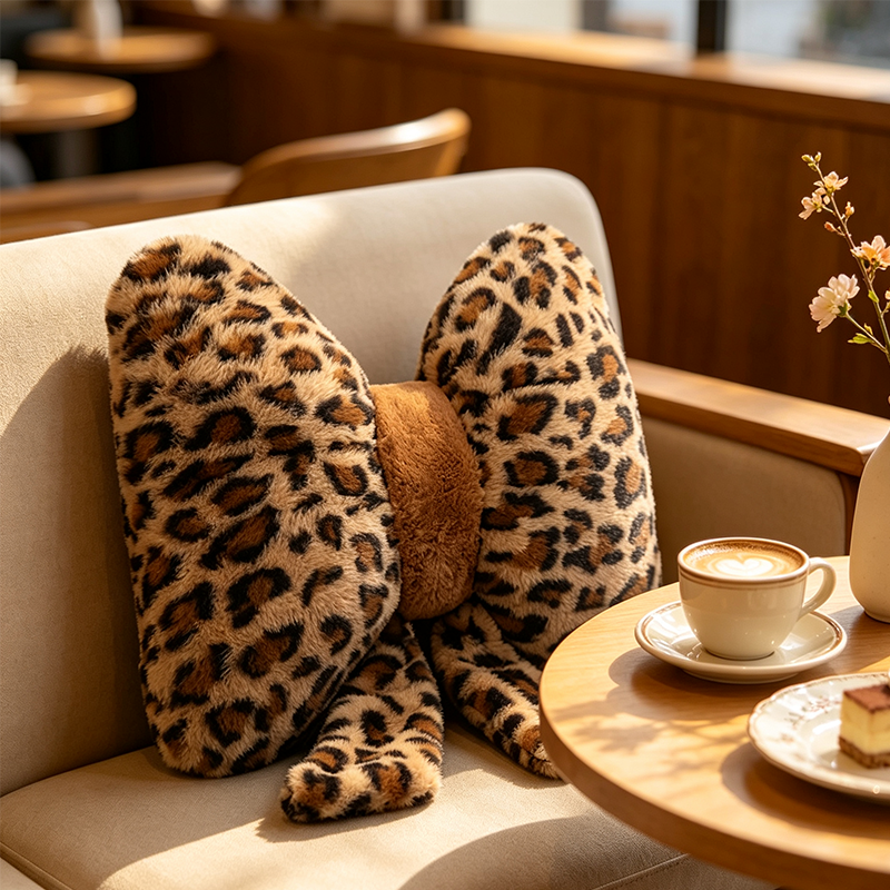 🐆🎀Leopard Print Bowknot Throw Pillow– Perfect for sofas, beds & boho decor ✨