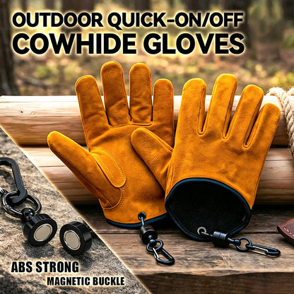 Outdoor Thickened Wear-Resistant Cowhide Work Gloves