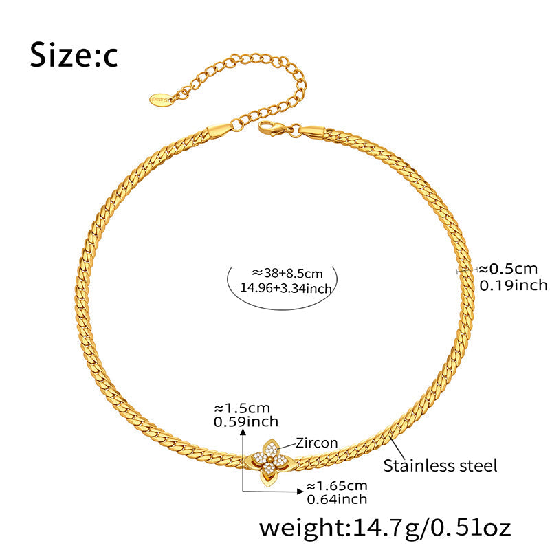 Elegant Stainless Steel Flower Pendant Jewelry
