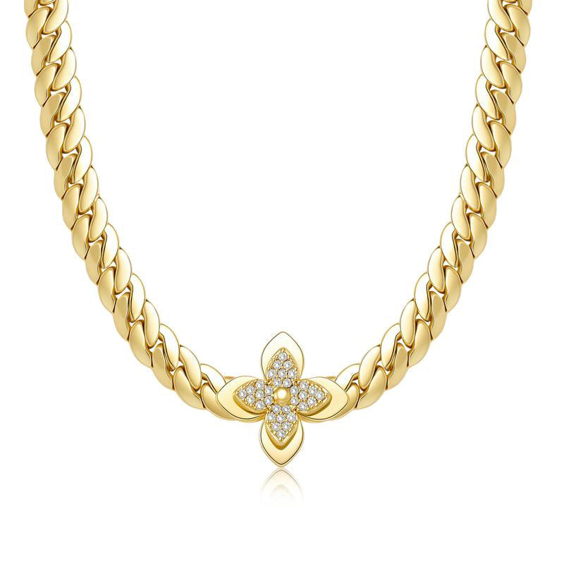 Elegant Stainless Steel Flower Pendant Jewelry