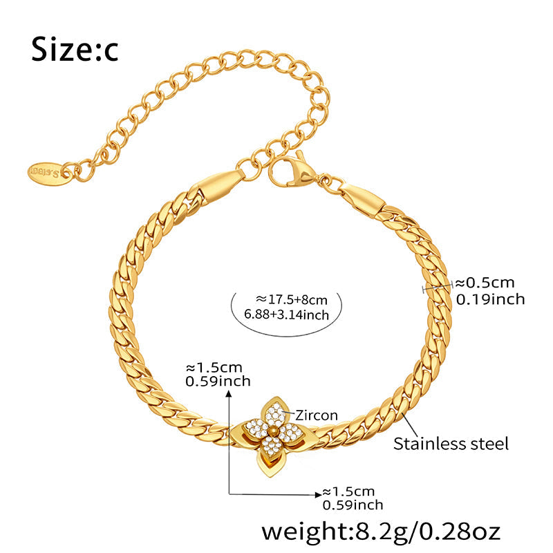 Elegant Stainless Steel Flower Pendant Jewelry