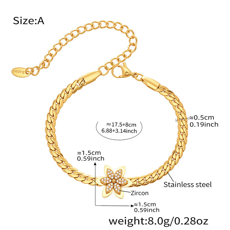 Elegant Stainless Steel Flower Pendant Jewelry