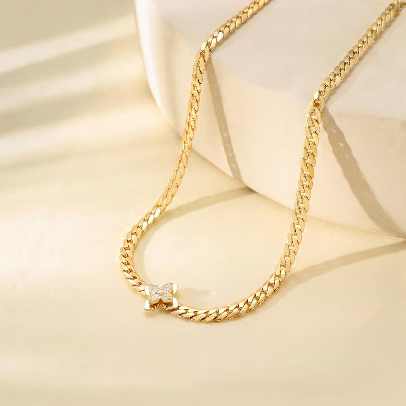 Elegant Stainless Steel Flower Pendant Jewelry