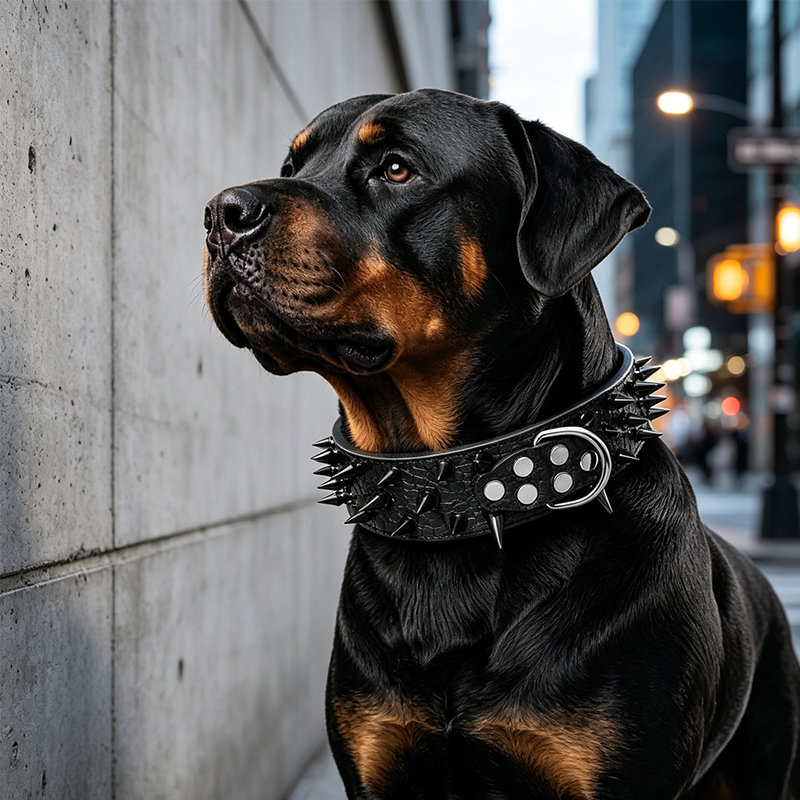 Spiked PU Leather Dog Collar