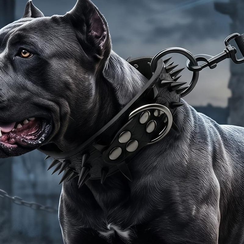 Spiked PU Leather Dog Collar