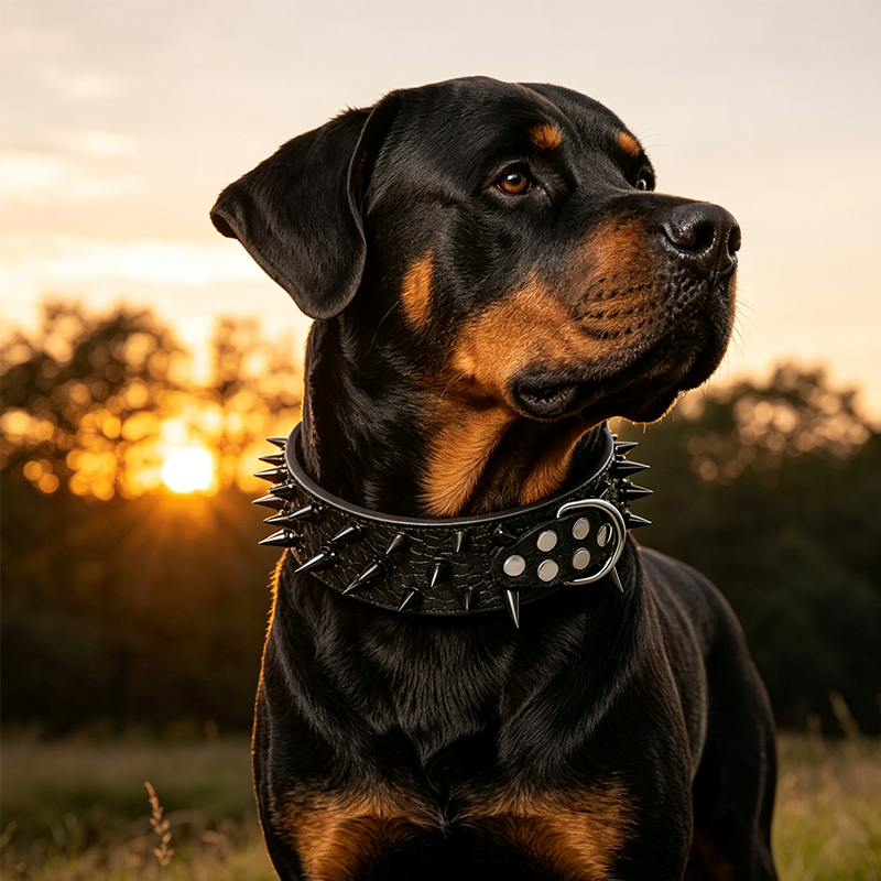 Spiked PU Leather Dog Collar