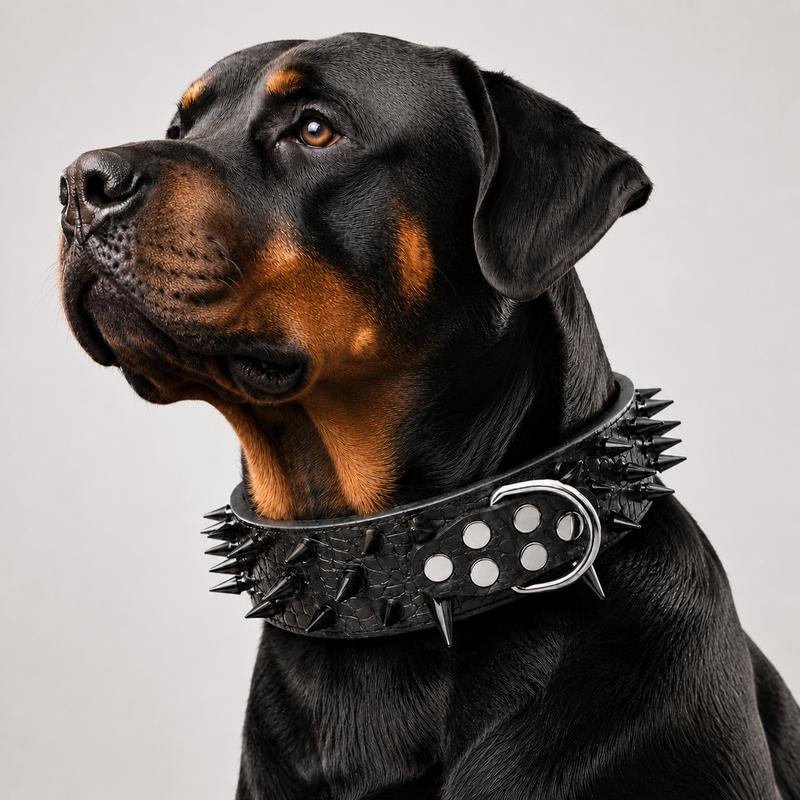 Spiked PU Leather Dog Collar