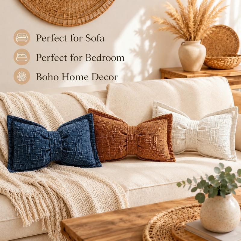 🛋️ Soft Chenille Bow-Shaped Throw Pillow – Ultra-soft, plush & decorative – Perfect for sofas, beds & cozy corners ✨