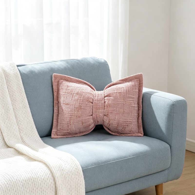 🛋️ Soft Chenille Bow-Shaped Throw Pillow – Ultra-soft, plush & decorative – Perfect for sofas, beds & cozy corners ✨