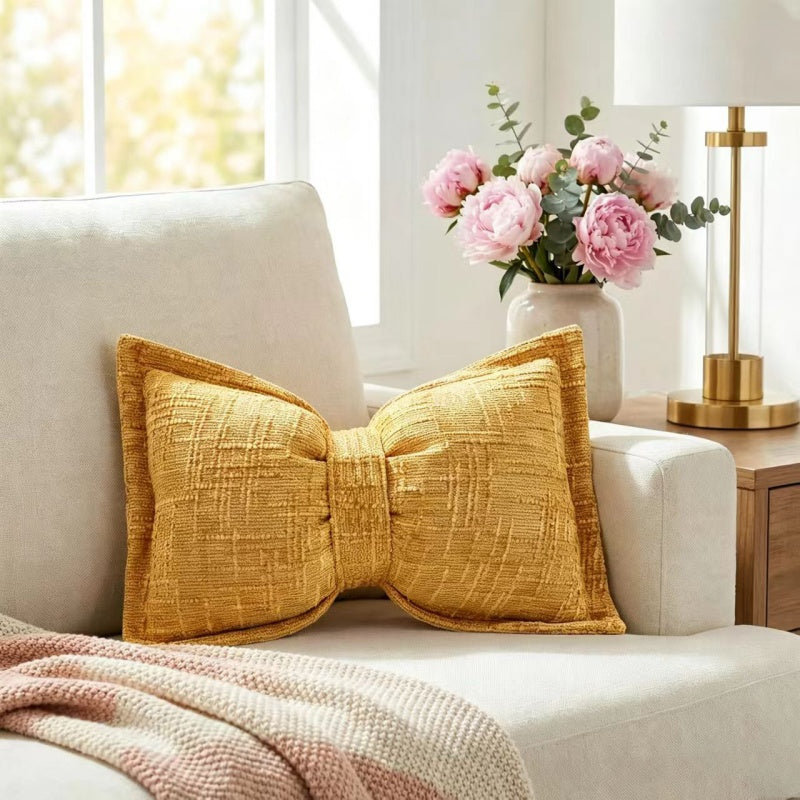 🛋️ Soft Chenille Bow-Shaped Throw Pillow – Ultra-soft, plush & decorative – Perfect for sofas, beds & cozy corners ✨