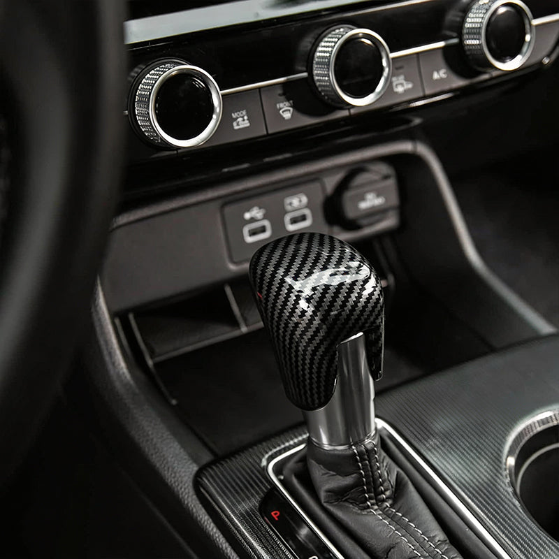 Gear Shift Knob Cover for 2018-2025 Civic Carbon Fiber Trim