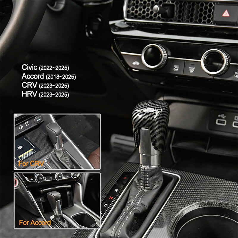 Gear Shift Knob Cover for 2018-2025 Civic Carbon Fiber Trim