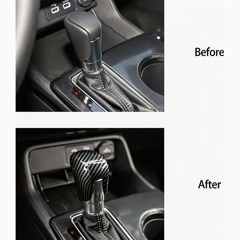 Gear Shift Knob Cover for 2018-2025 Civic Carbon Fiber Trim
