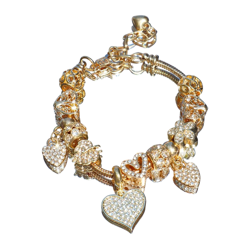 DIY Beaded Detachable Heart Charm Bracelet