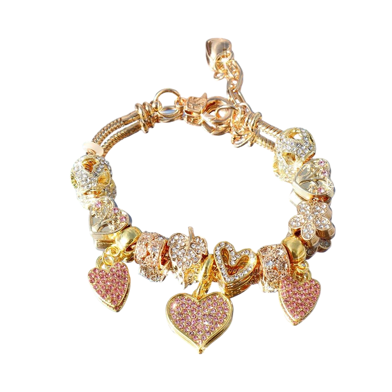 DIY Beaded Detachable Heart Charm Bracelet