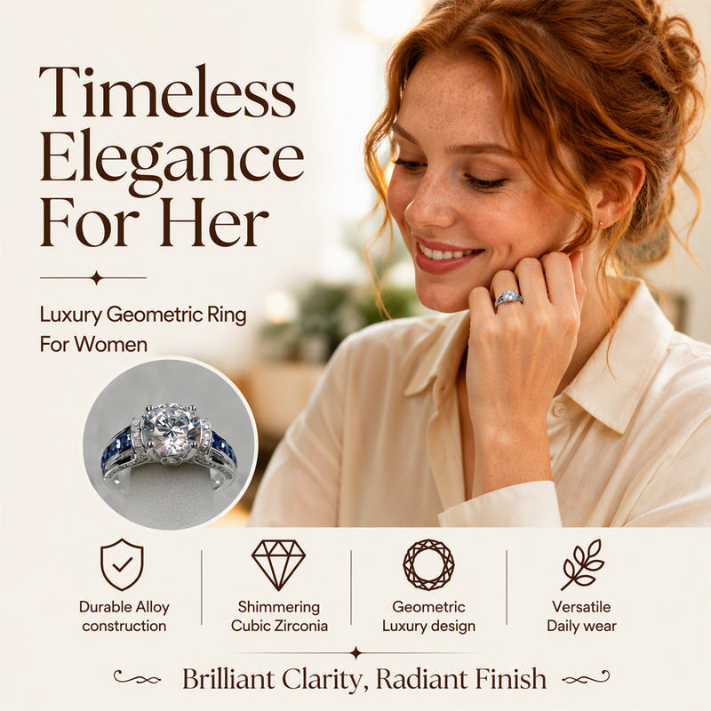 ✨ Elegant Cubic Zirconia Cocktail Ring