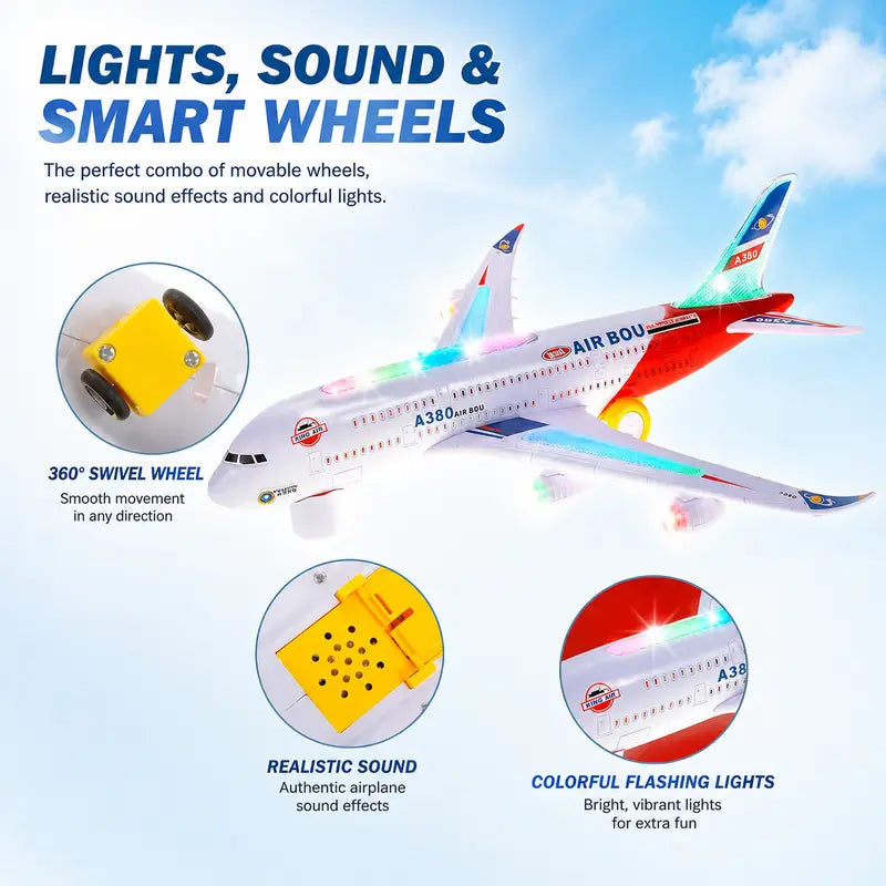 Electric Model Aircraft with Sound and LED Lights