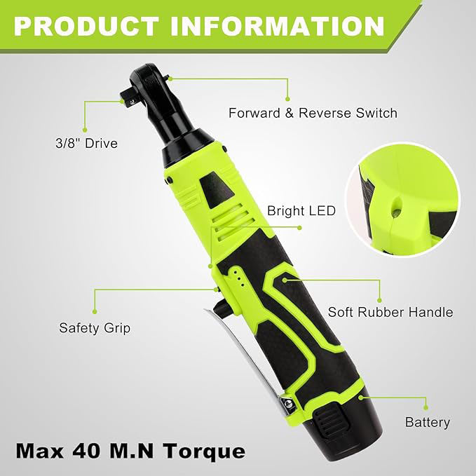 Cordless Electric Ratchet Wrench Set