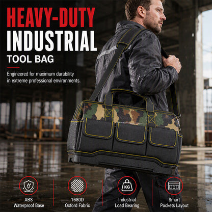 🧰🔧Heavy-Duty Waterproof Tool Bag with Hard Bottom