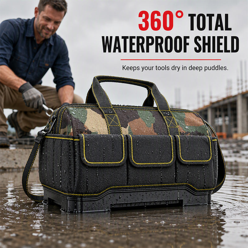 🧰🔧Heavy-Duty Waterproof Tool Bag with Hard Bottom