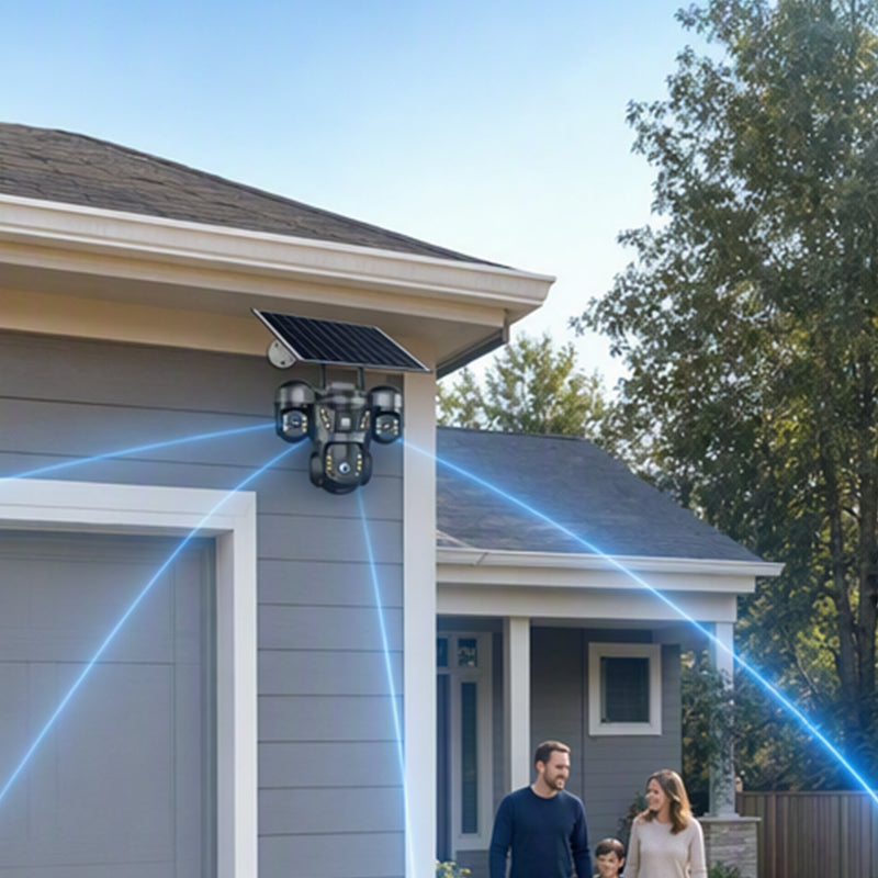 📹Triple Lens Solar WiFi Security Camera