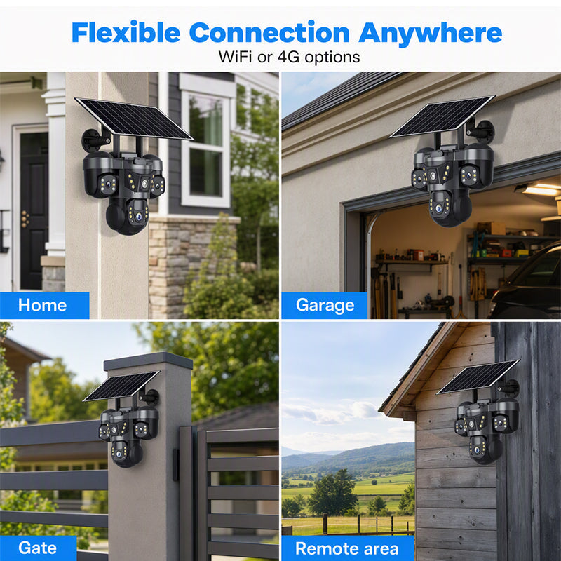 📹Triple Lens Solar WiFi Security Camera