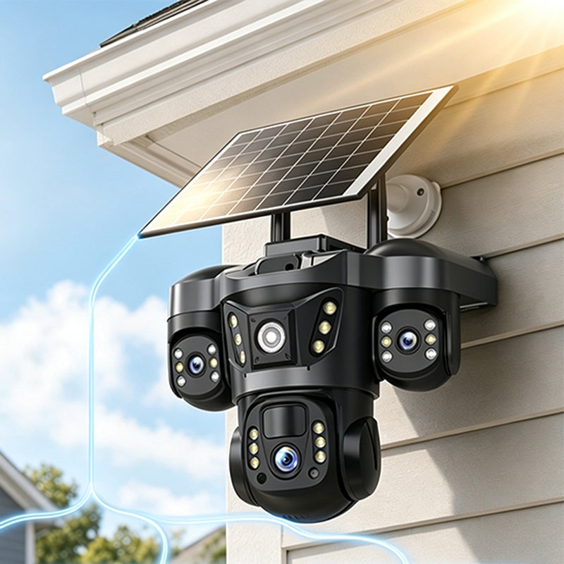 📹Triple Lens Solar WiFi Security Camera