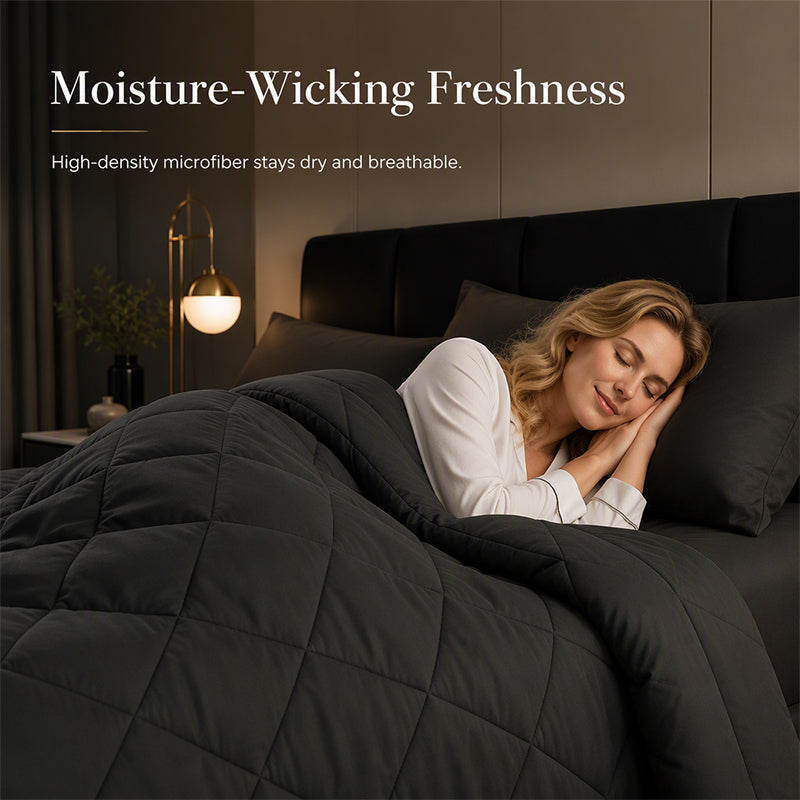 3-Piece Quilted Comforter Set with Shams