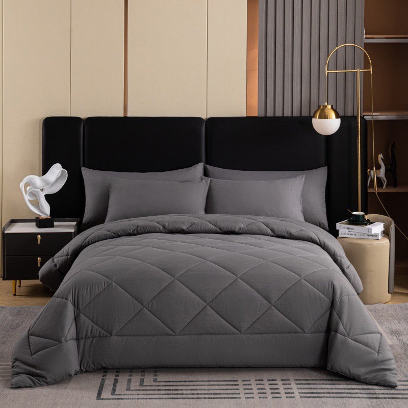 3-Piece Quilted Comforter Set with Shams