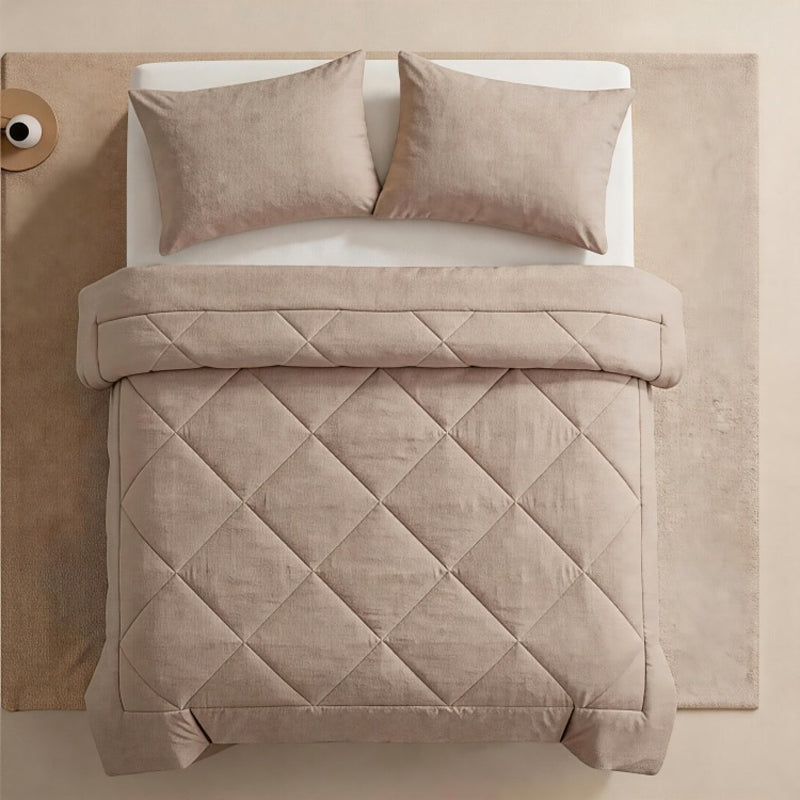 3-Piece Quilted Comforter Set with Shams