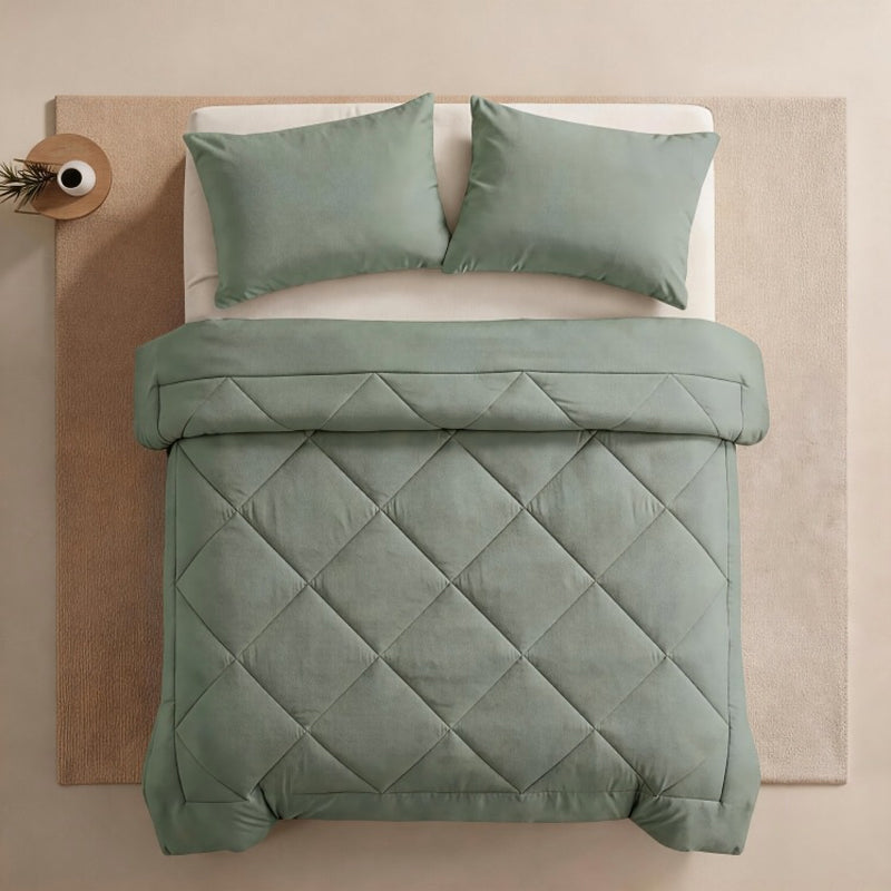 3-Piece Quilted Comforter Set with Shams