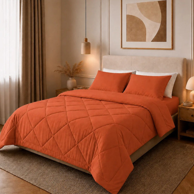 3-Piece Quilted Comforter Set with Shams
