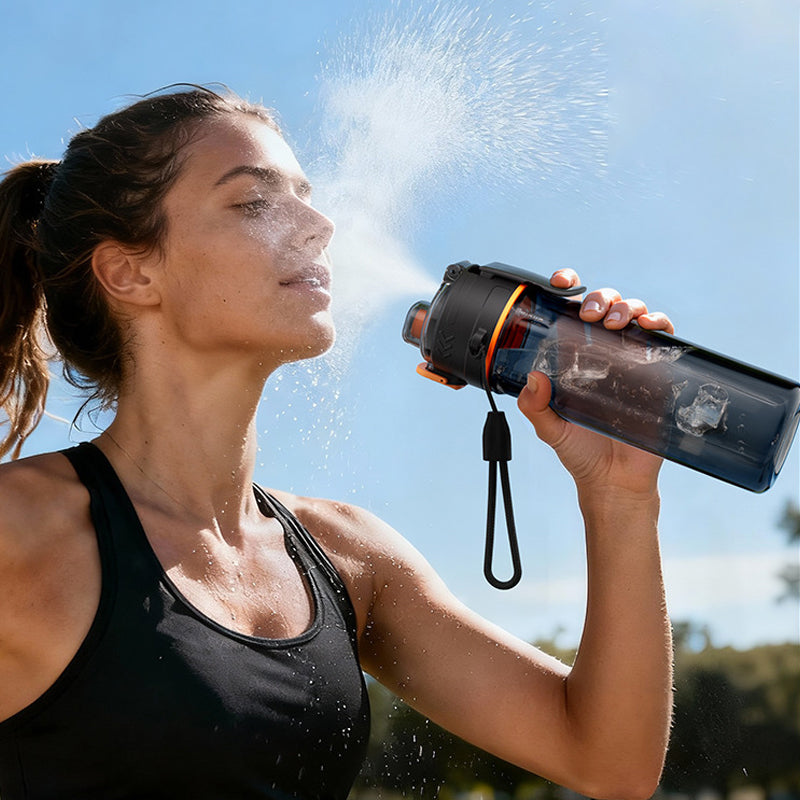 Outdoor Sports Water Bottle with Spray Mist