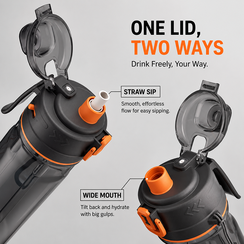 Outdoor Sports Water Bottle with Spray Mist