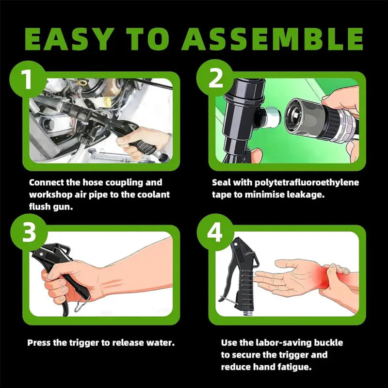 Pneumatic Coolant Flush Gun for Radiator Cleaning