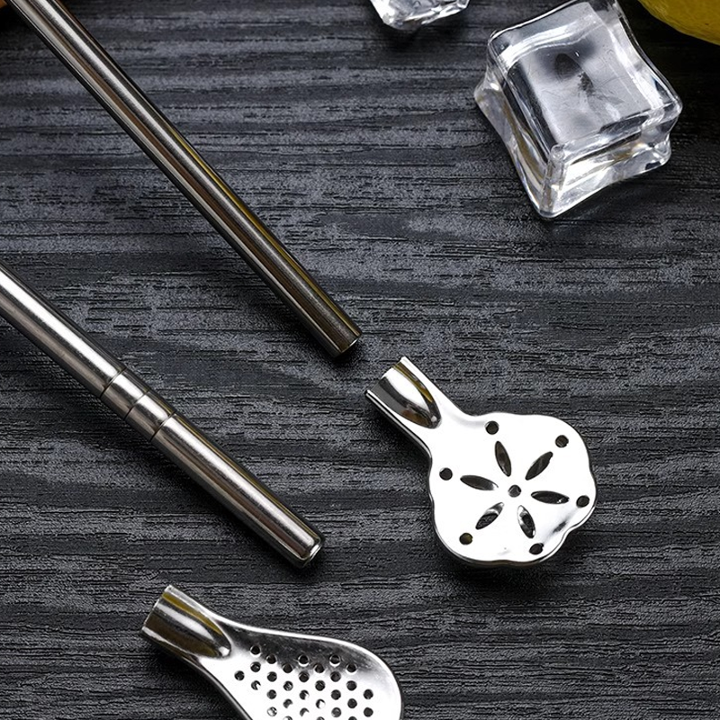 304 Stainless Steel 2-in-1 Straw Spoon