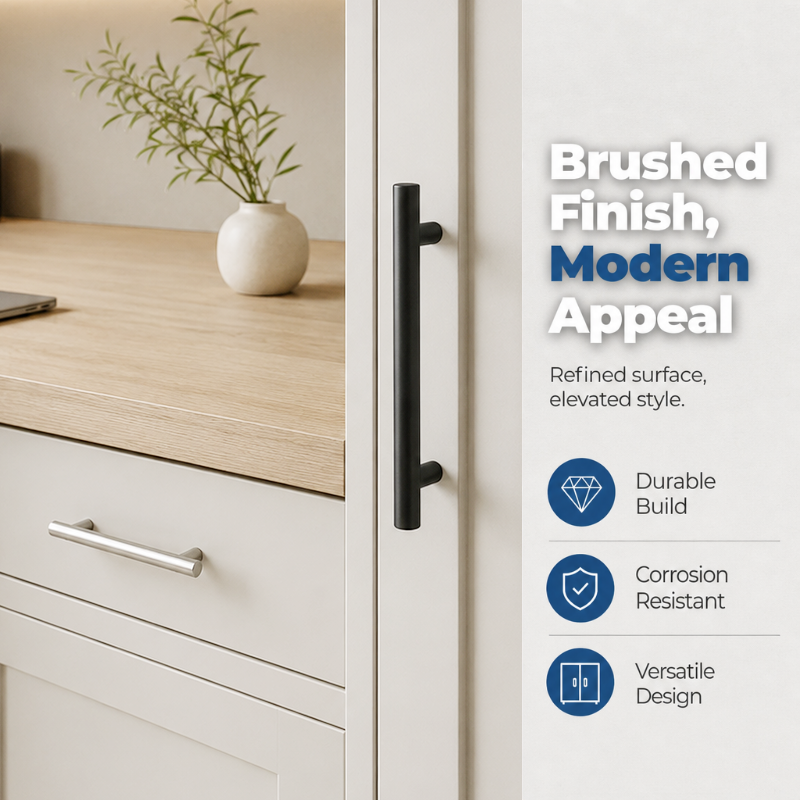 Modern Stainless Steel T-Bar Cabinet Handles