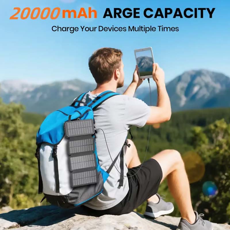 20000mAh Solar Power Bank With LED Flashlight