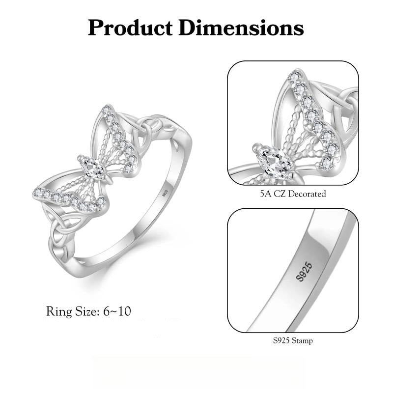 Refined Delicate Butterfly Accent Ring