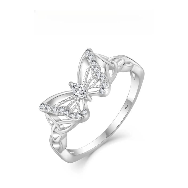 Refined Delicate Butterfly Accent Ring