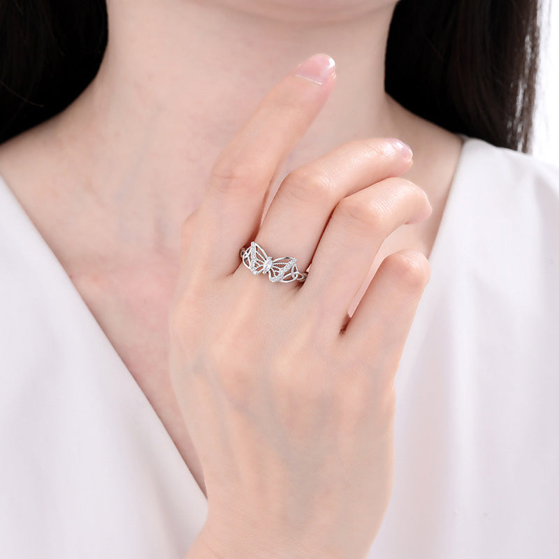 Refined Delicate Butterfly Accent Ring