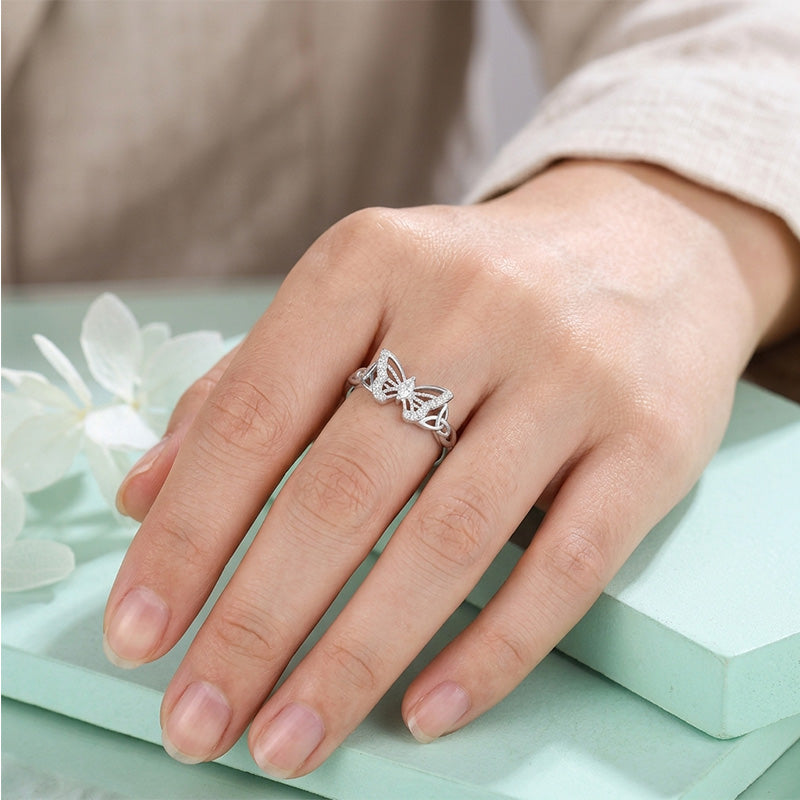 Refined Delicate Butterfly Accent Ring